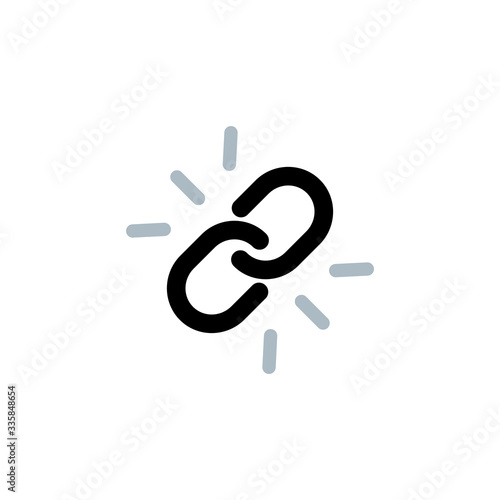 Link vector icon chain web hyperlink flat graphic concept url symbol