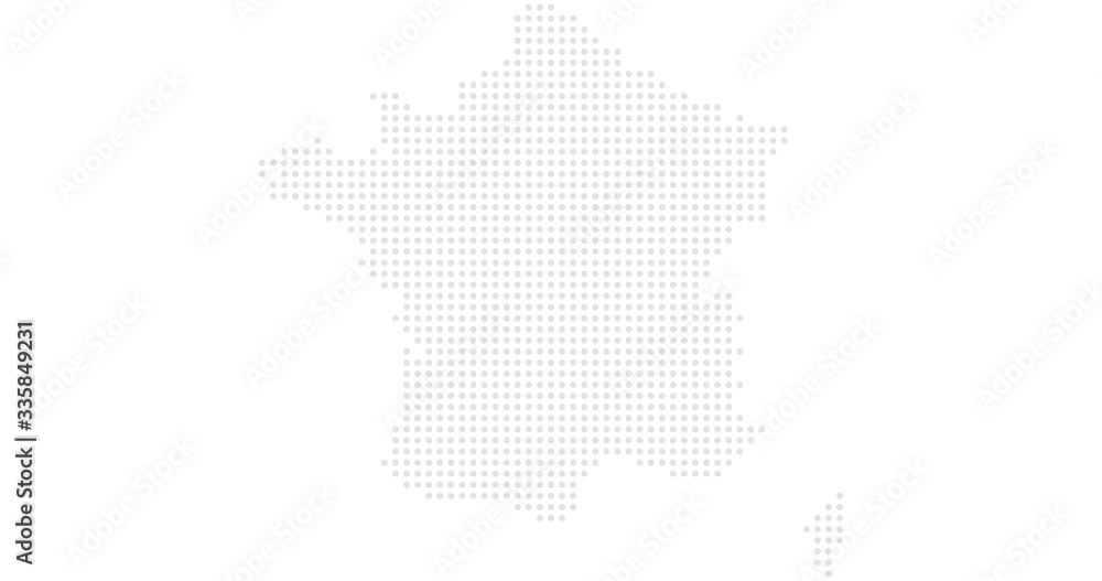 France country map backgraund made from halftone dot pattern, Vector illustration isolated on white background