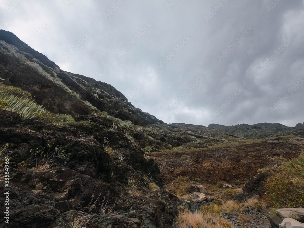 mountain landscape with clouds, in the Canary Islands mountain landscape with clouds, in the Canary Islands