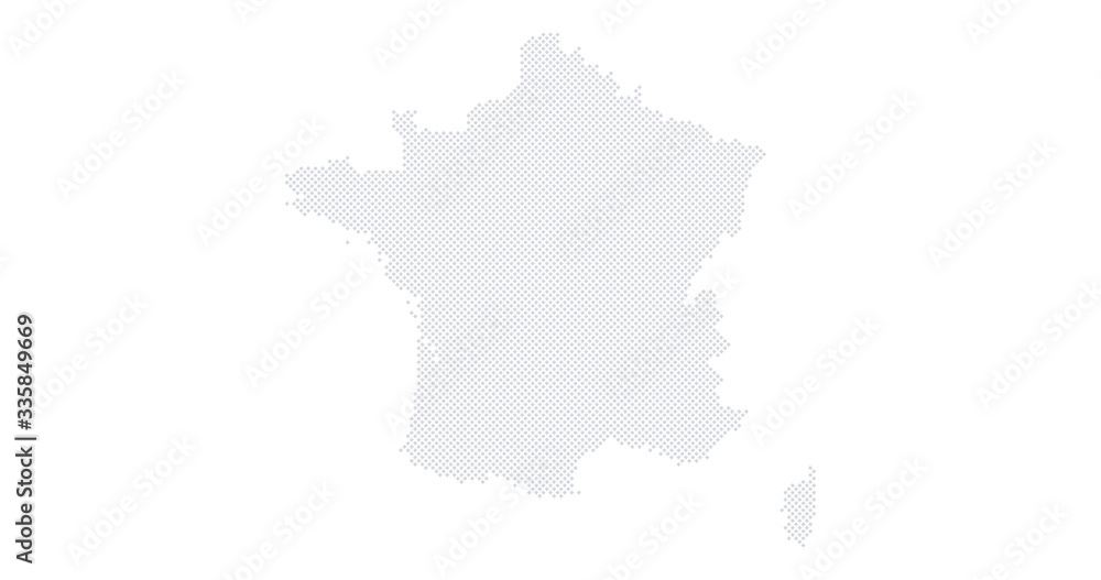 France country map backgraund made from halftone dot pattern, Vector illustration isolated on white background