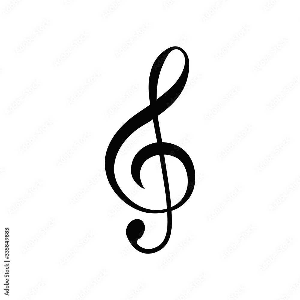 Music note vector sound icon. Flat music note isolated illustration melody Music note vector sound icon. Flat music note isolated illustration melody