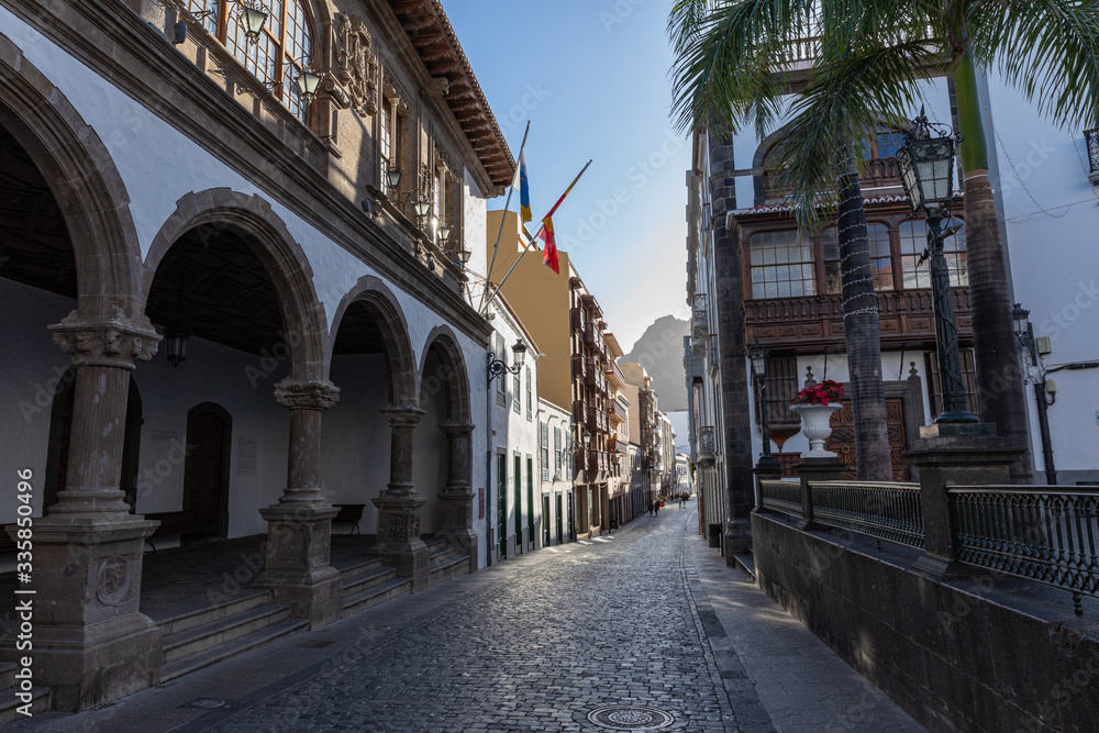 Traditional architecture at Santa Cruz - capital city of the island of La Palma, Canary Islands, Spain.