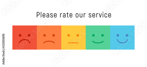 Smiley rate scale emotion emoji icon. Feedback rate survey emoticon satisfaction meter.
