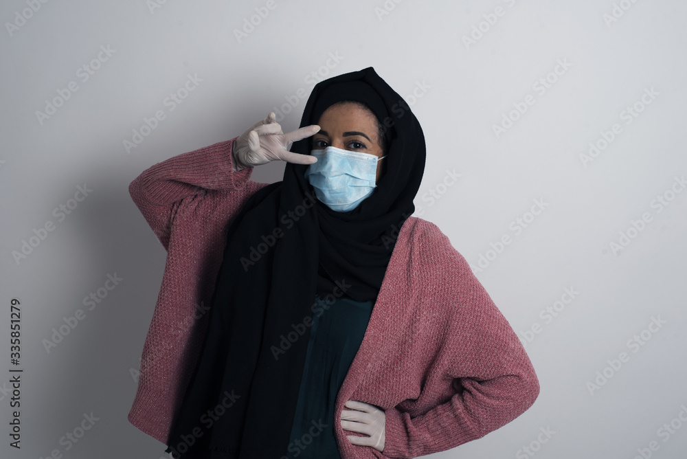 Obraz premium Leisure lifestyle people person celebrate flirt coquettish concept. Beautiful pretty lady v-sign near eyes wearing casual clothes standing indoors.