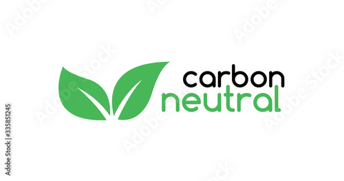 Carbon neutral icon logo. CO2 energy monoxide carbon ecology background label concept.
