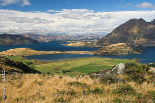 Diamond Lake in the Mt Aspiring National Park near Wanaka, New Zealand photo