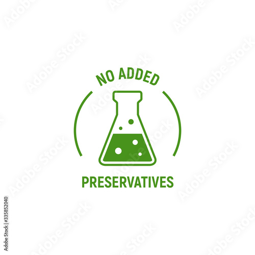 No added preservatives icon. Chemical artificial free food. No additives vector symbol logo