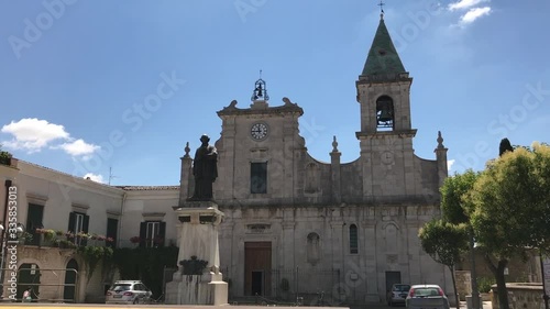 Particolari centro storico di Piazza Castello e del Corso Vittorio Emanuele nel centro storico di Venosa città della Basilicata in Sud Italia, Statua del Cardinale De Luca  photo