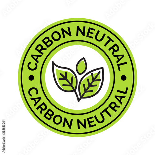 Carbon neutral icon stamp. CO2 energy monoxide carbon ecology background label concept
