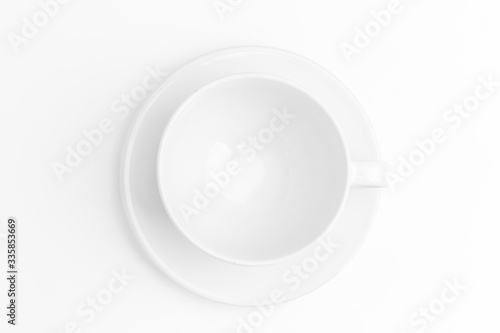 white background with white utensils, top view, nobody