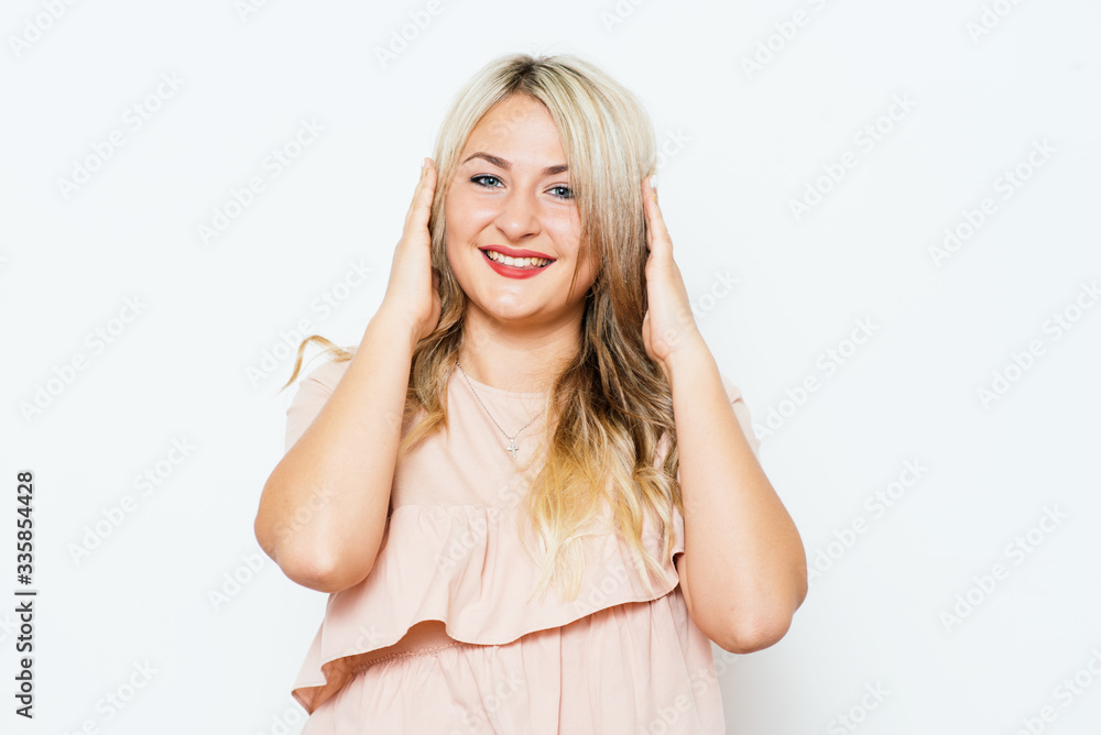Close ears woman Close ears woman