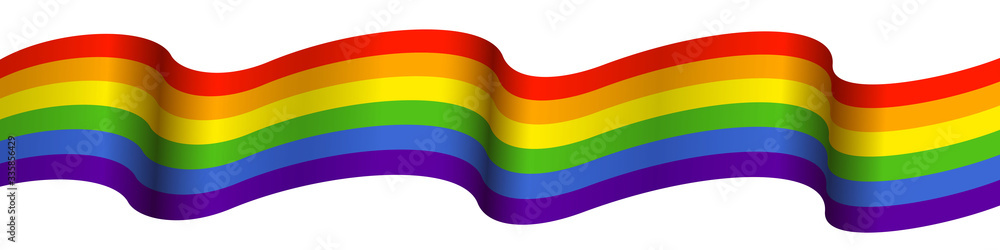 Rainbow flag background, waving LGBT flag on white Stock Vector | Adobe ...