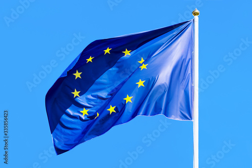 The flags of EU.