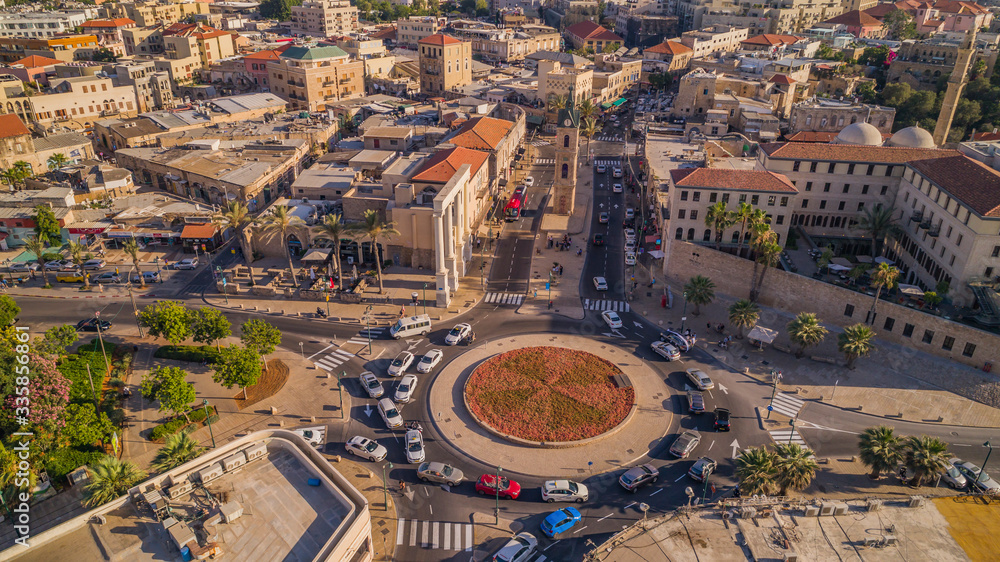 Fototapeta premium Jaffa in Israel, aerial drone view