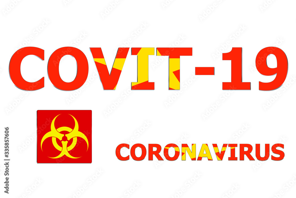 3D Flag of Vietnam on a Covit-19 text background.