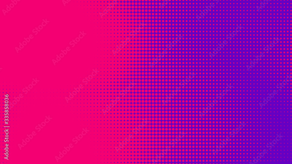 Dots halftone purple pink color pattern gradient texture with technology digital background. Pop art comics with nature graphic design. Dots halftone purple pink color pattern gradient texture with technology digital background. Pop art comics with nature graphic design.