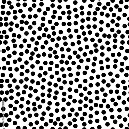 Black and white ornament - seamless polka dot pattern. Vector ornament 