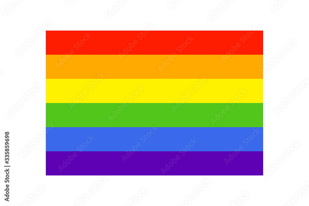 Fototapeta premium Rainbow flag icon, simple flat style, no effects.