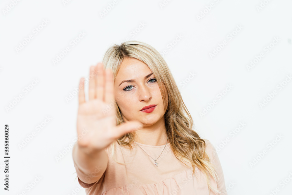 Stop gesture girl
