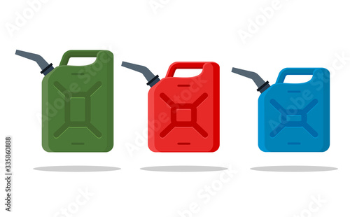Gasoline fuel canister vector icon. Petrol can gallon gas tank fuel container