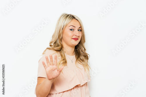Stop gesture girl