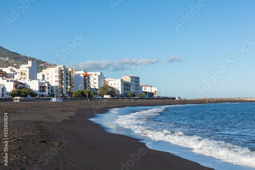 Santa Cruz d la Palma - beautiful capital of La Palma. Canary islands of Spain. Panoramic view of downtown and the beach.