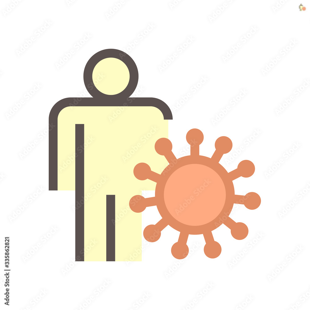 Coronavirus disease infection vector icon design, 48x48 pixel perfect and editable stroke.