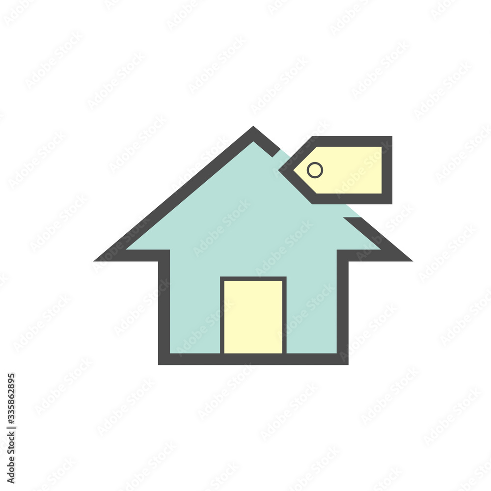 Home for sale and investment vector icon design on white. Home for sale and investment vector icon design on white.