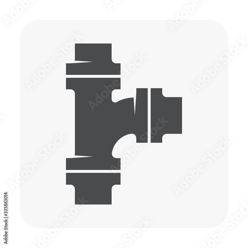 Pipe icon and flange fitting for pipeline connection with valve and other pipe. For transportation liquid or gas i.e.crude, oil, natural gas, sewage, wastewater. Also for plumbing and irrigation.