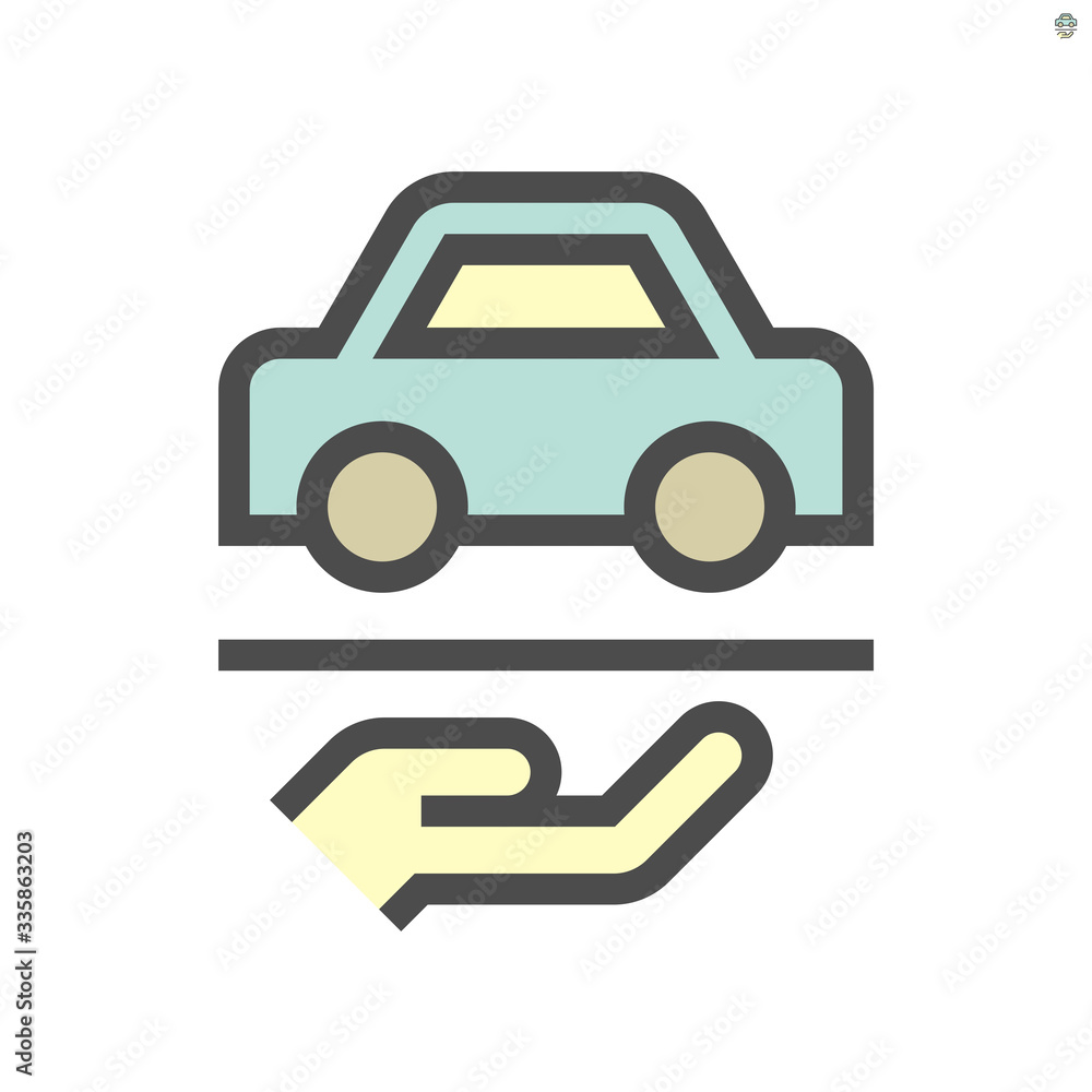 Used car and dealership vector icon design, 48X48 pixel perfect and editable stroke.