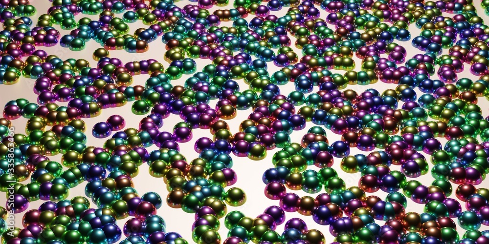 Colorful glossy spheres, 3d