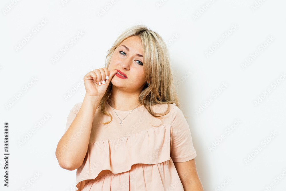 Woman bites his nails