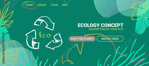 Vector website design save the planet vector illustration