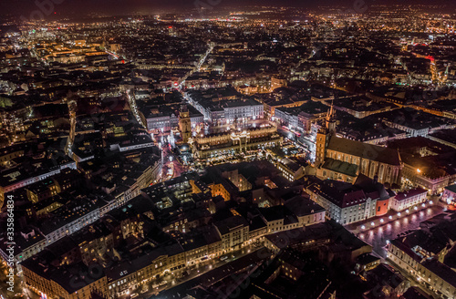 Krakow old city aerial evening time © Roman