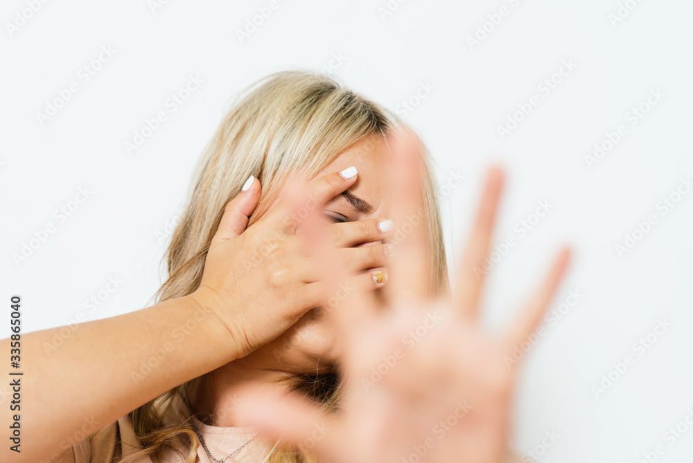 The woman is afraid of fear The woman is afraid of fear