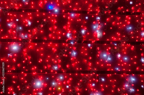 Red Christmas lights background