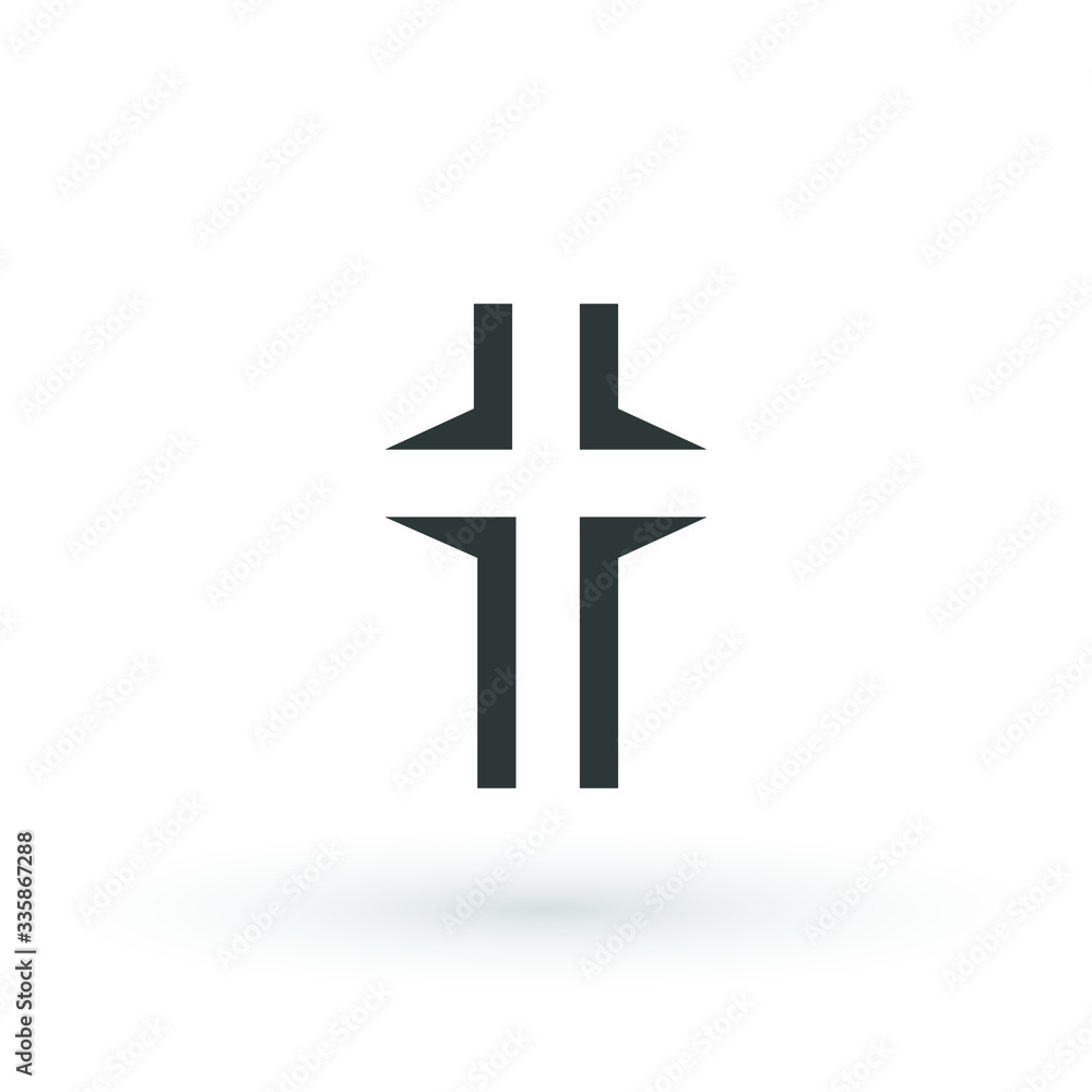 Obraz premium Religion cross icon. design christian cross icon symbol logo Vector