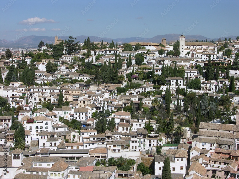 Granada, Spain, Cityscape Viewed from the Alhambra