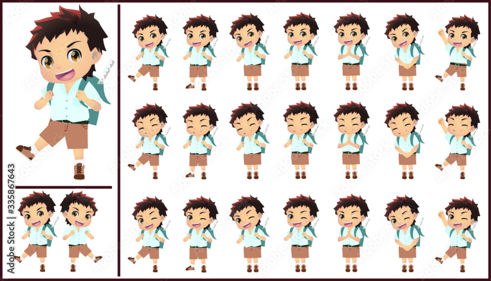 Cute student, His uniform is Thai student uniform. You can use him on your document about education. Cute student, His uniform is Thai student uniform. You can use him on your document about education.
