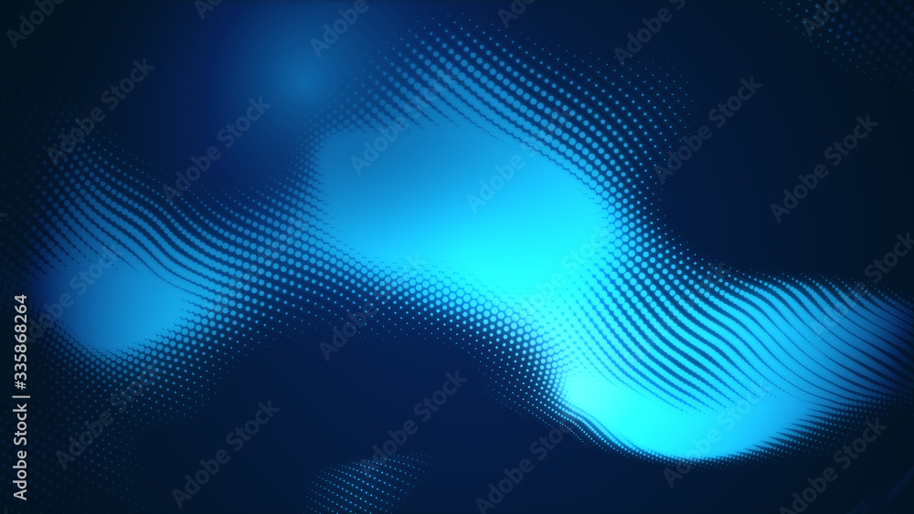 Dot blue wave light screen gradient texture background. Abstract technology big data digital background. 3d rendering. Dot blue wave light screen gradient texture background. Abstract technology big data digital background. 3d rendering.