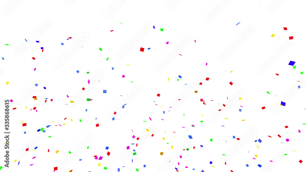 Colorful Confetti Particles Holiday Party 3D illustration background