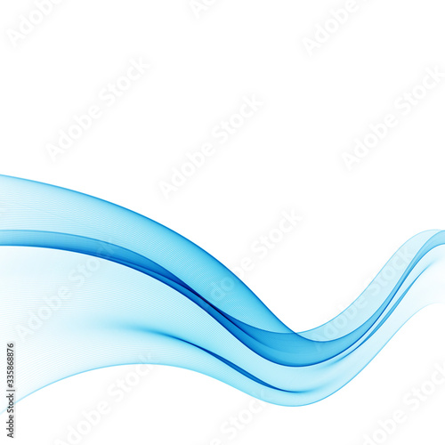 Blue abstract lines swoosh certificate speed smooth wave border background. Vector illustration