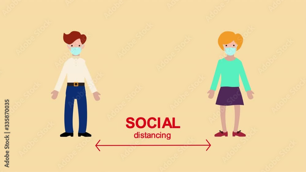 Coronavirus social distancing. Maintain distance to protect from COVID-19. Flu virus. The concept of a dangerous pandemic. 4k Coronavirus social distancing. Maintain distance to protect from COVID-19. Flu virus. The concept of a dangerous pandemic. 4k