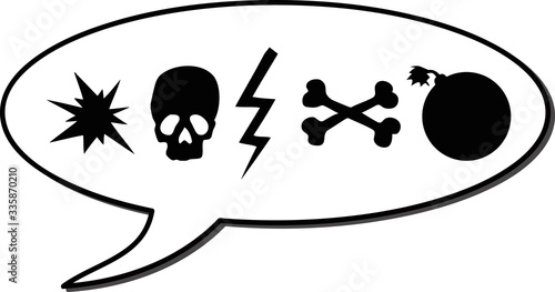 Expletive in speech bubble