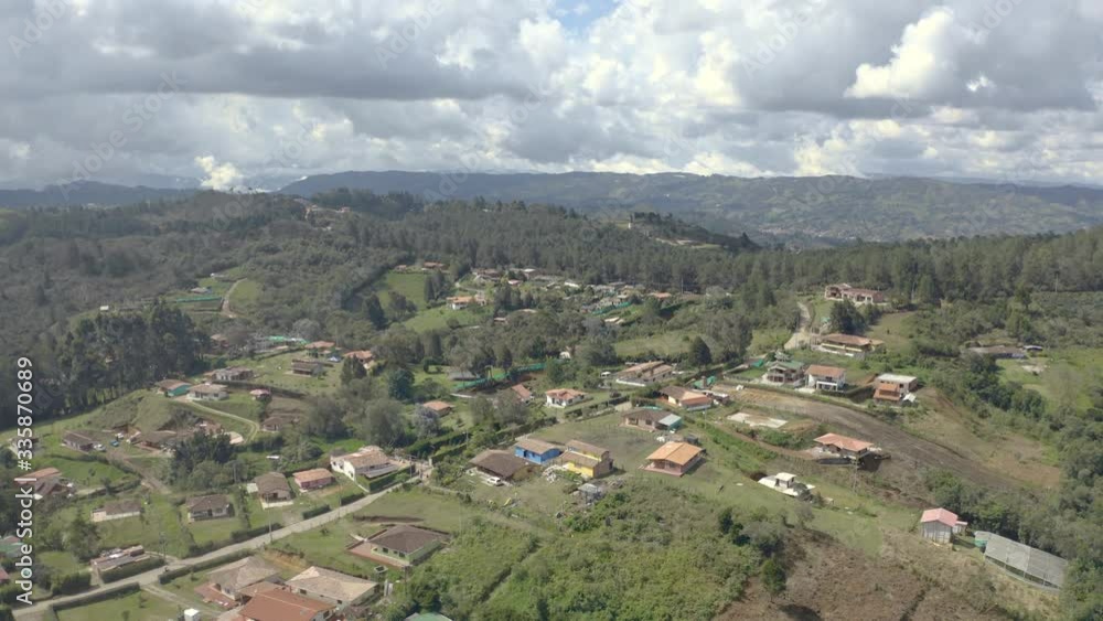 Aerial view of Village on the Mountains, Latin América landscape Aerial view of Village on the Mountains, Latin América landscape