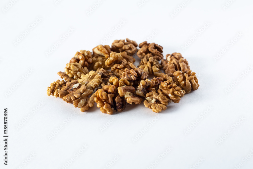 nuts lies on a white background