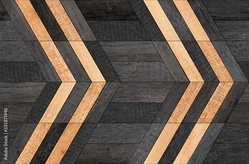 Dark wooden planks texture. Seamless wooden wall.