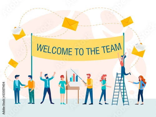 Welcome to team concept vector illustration.
