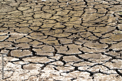 Picture of land with dry and cracked ground