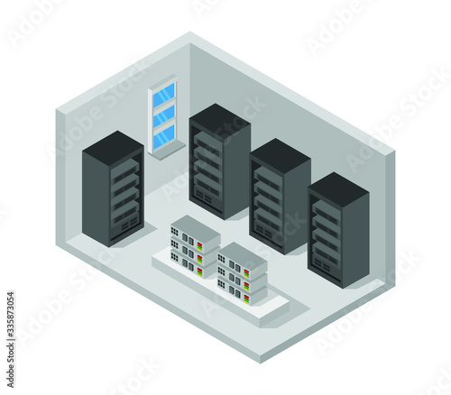 isometric server room